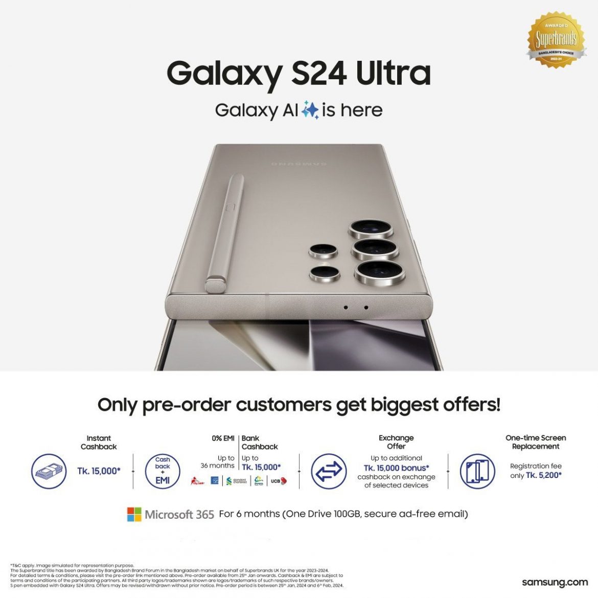 Pre-order starts of the world’s first AI-enabled smartphone, Galaxy S24 Ultra!